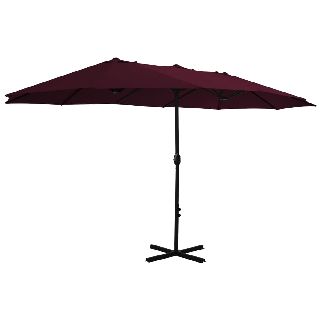 vidaXL Garden Parasol with Aluminium Pole 460x270 cm Bordeaux Red