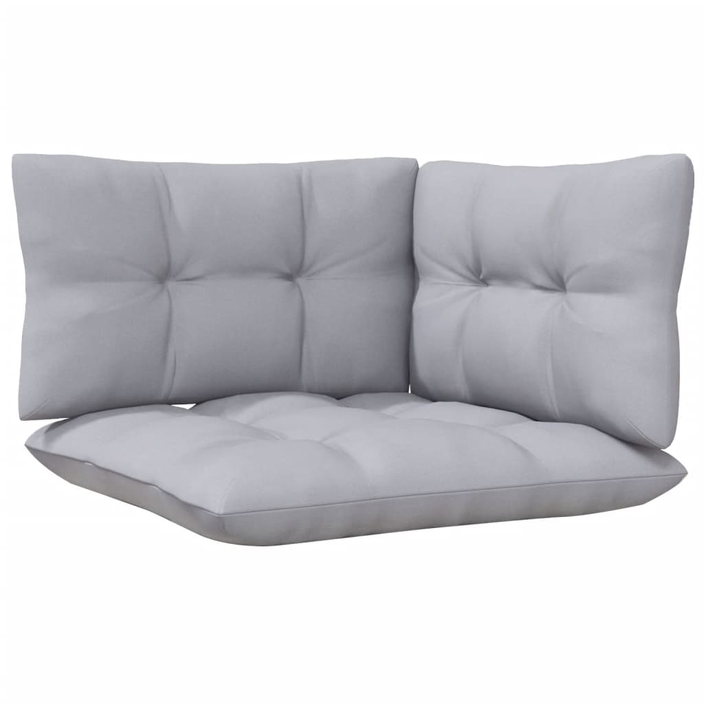 vidaXL 8 Piece Garden Lounge Set with Grey Cushions Pinewood