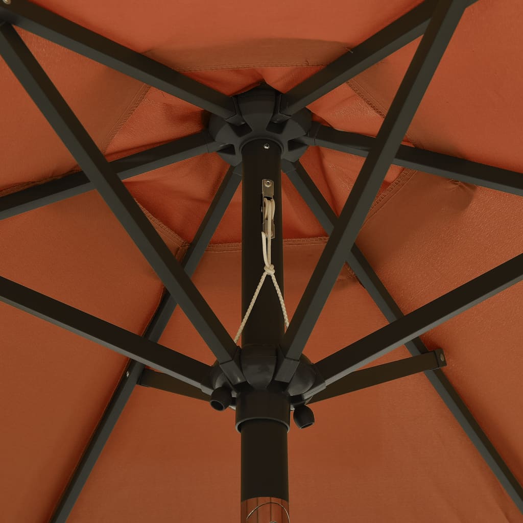 vidaXL Garden Parasol with LED Lights Terracotta 200x211 cm Aluminium