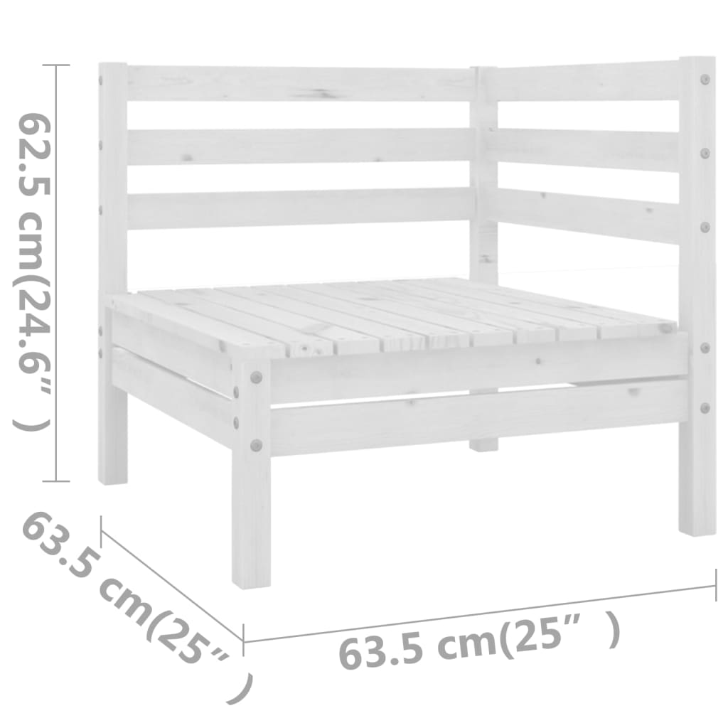 vidaXL 5 Piece Garden Lounge Set Solid Pinewood White