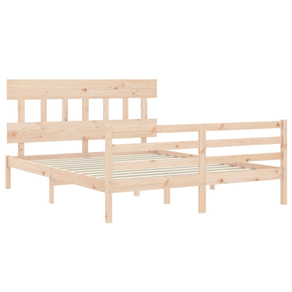 vidaXL Bed Frame without Mattress King Size Solid Wood