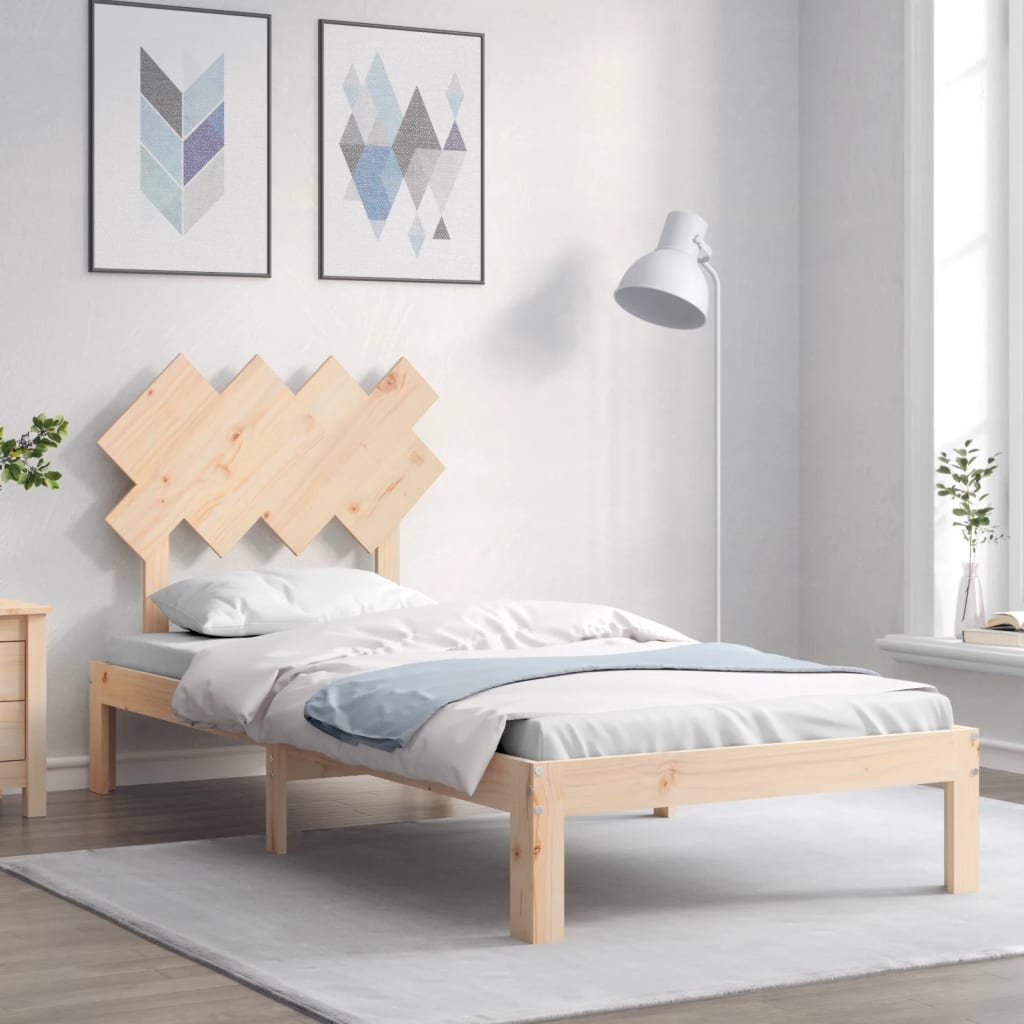 vidaXL Bed Frame without Mattress Single Solid Wood Pine