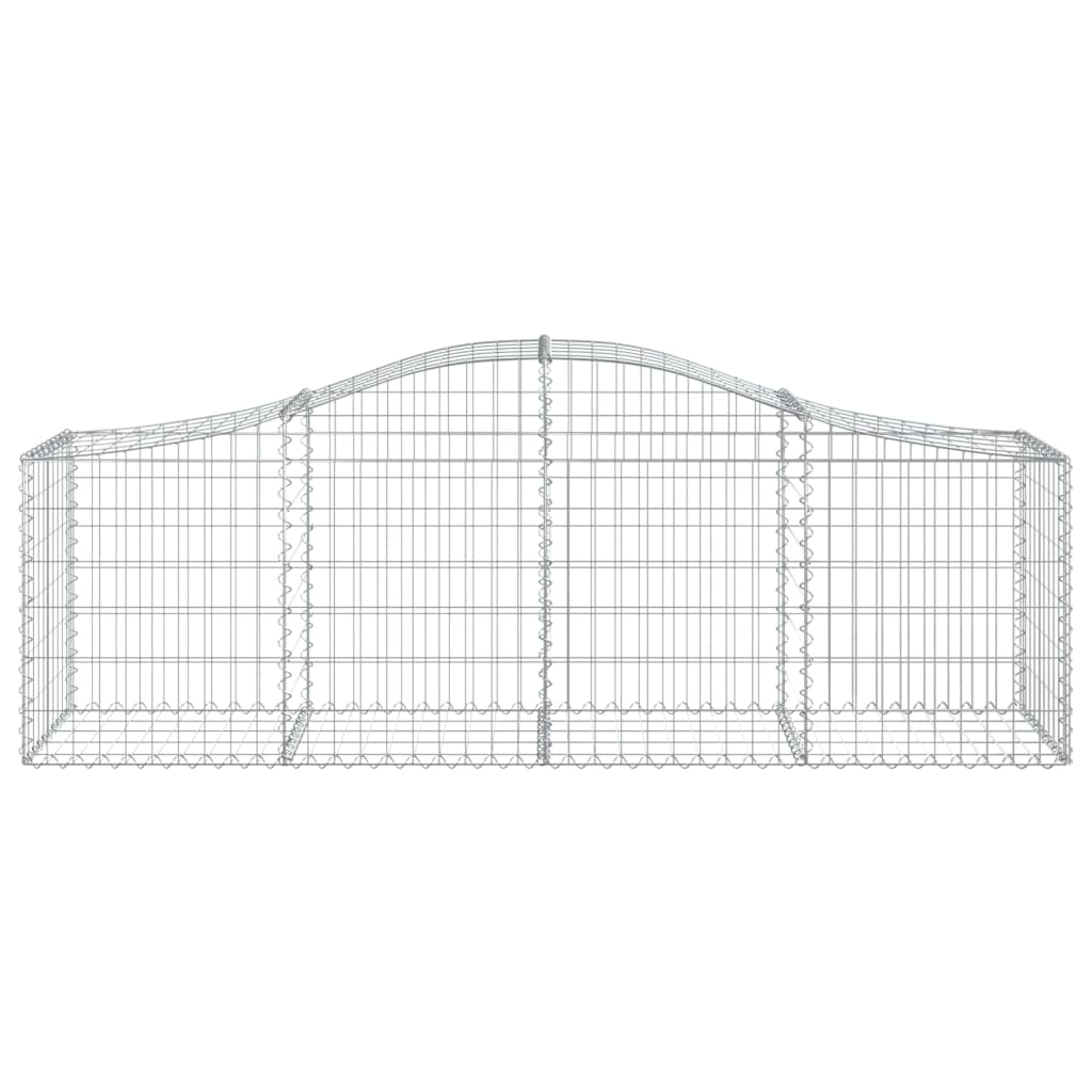 vidaXL Arched Gabion Basket 200x50x60/80 cm Galvanised Iron