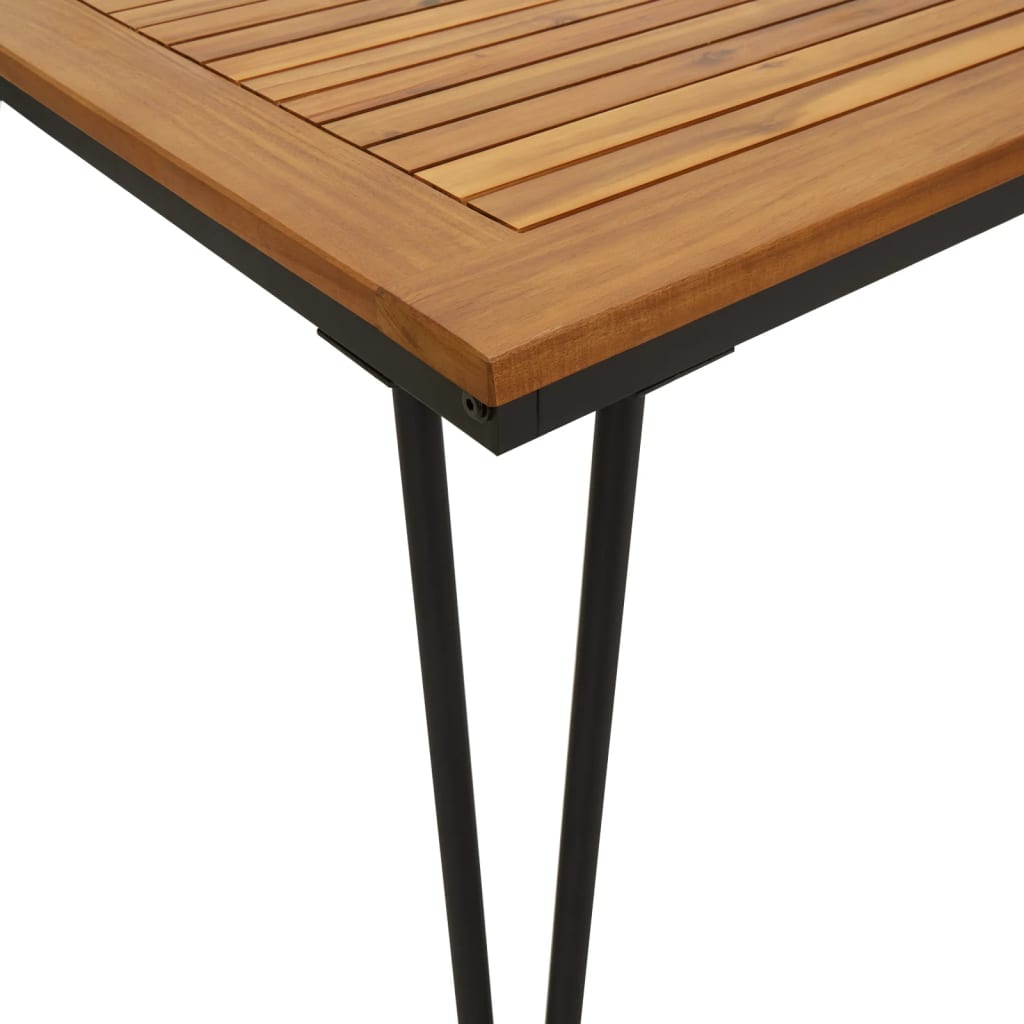 vidaXL Garden Table with Hairpin Legs 140x80x75 cm Solid Wood Acacia