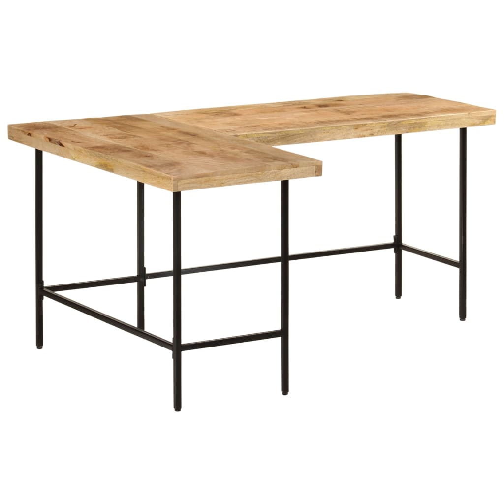 vidaXL Desk 165x110x77 cm Solid Wood Mango and Iron
