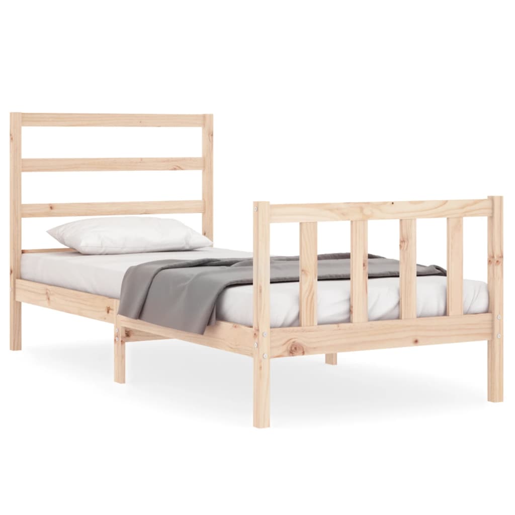 vidaXL Bed Frame without Mattress 90x190 cm Single Solid Wood Pine