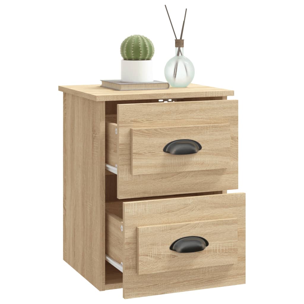 vidaXL Wall-mounted Bedside Cabinet Sonoma Oak 41.5x36x53cm