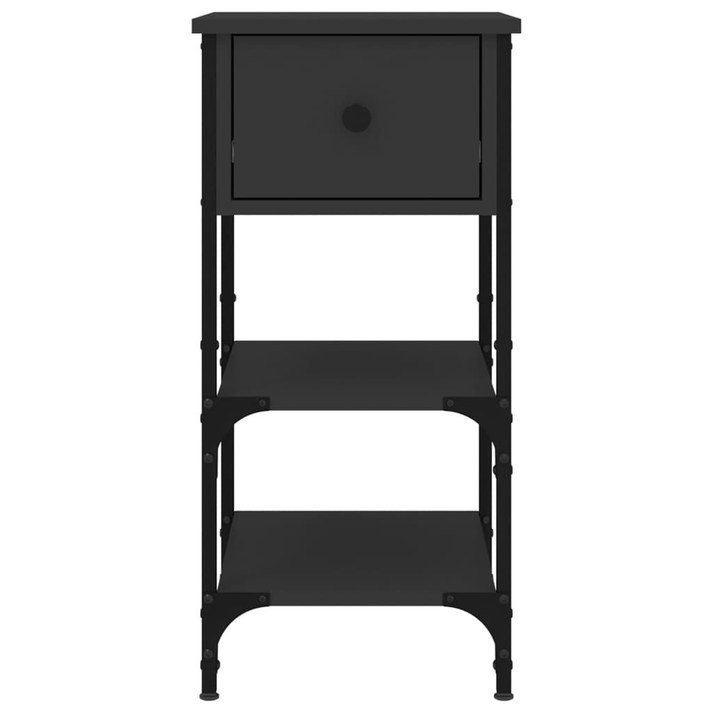 vidaXL Bedside Cabinets 2 pcs Black 34x36x70 cm Engineered Wood