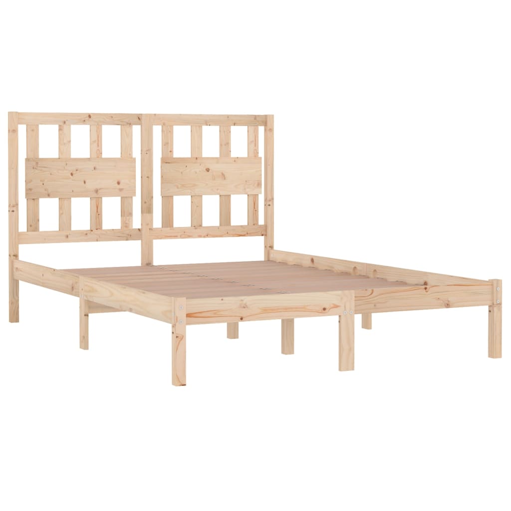 vidaXL Bed Frame Solid Wood Pine 135x190 cm Double