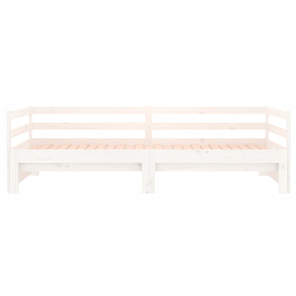 vidaXL Pull-out Day Bed White 2x(90x190) cm Solid Wood Pine