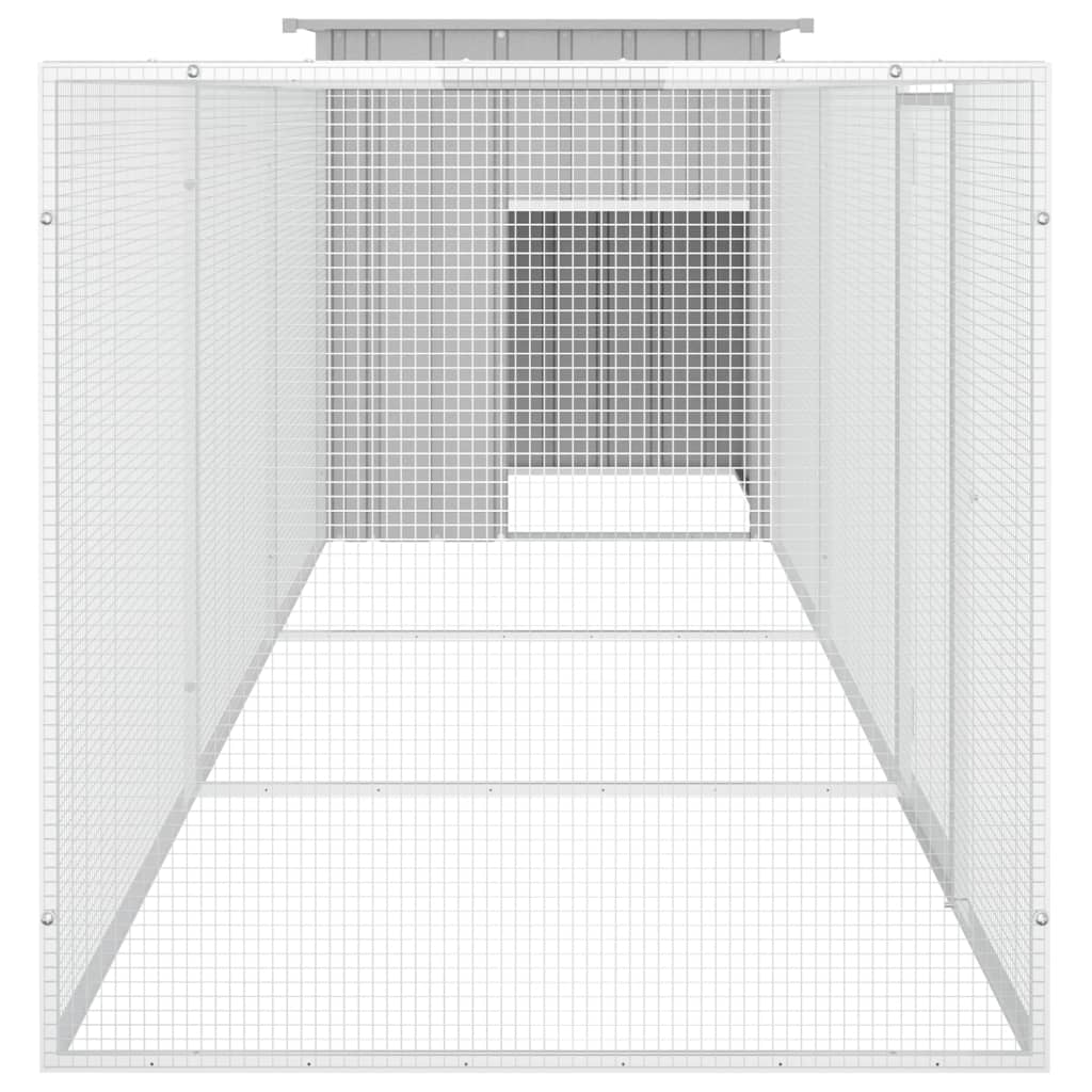 vidaXL Chicken Cage Grey 400x91x100 cm Galvanised Steel