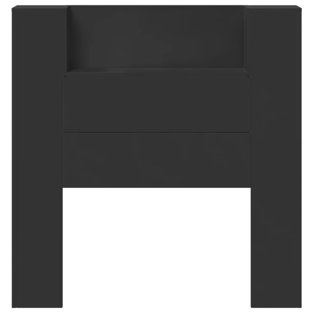 vidaXL Headboard Cabinet with LED Black 100x16.5x103.5 cm