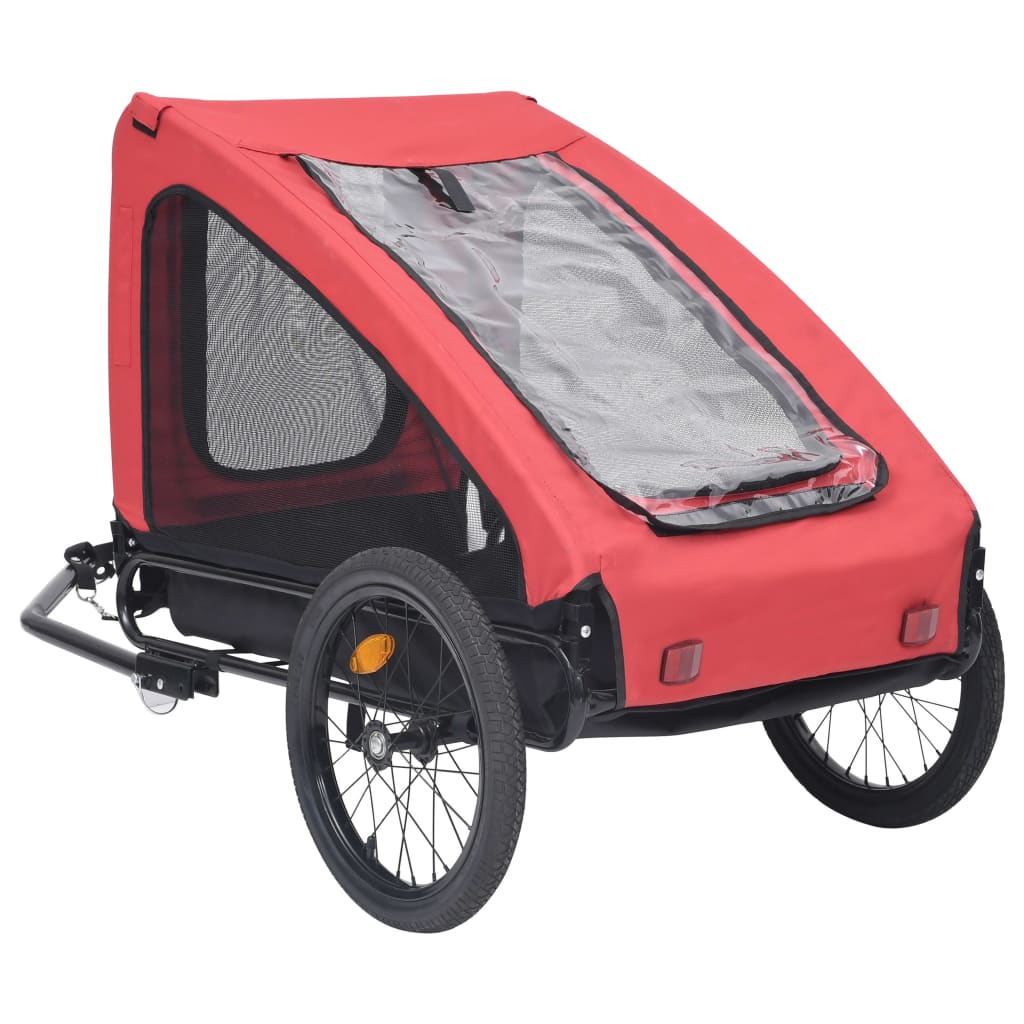 vidaXL Pet Bike Trailer Red and Black