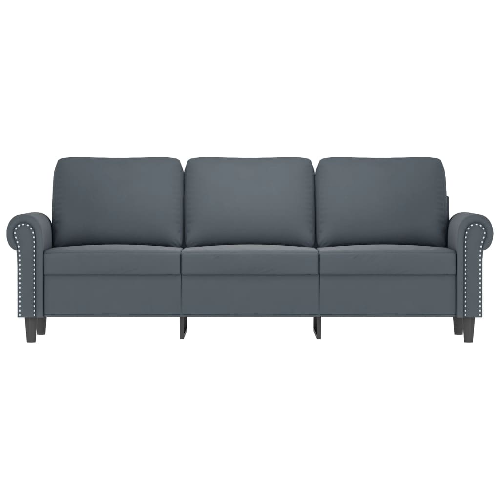 vidaXL 3-Seater Sofa Dark Grey 180 cm Velvet