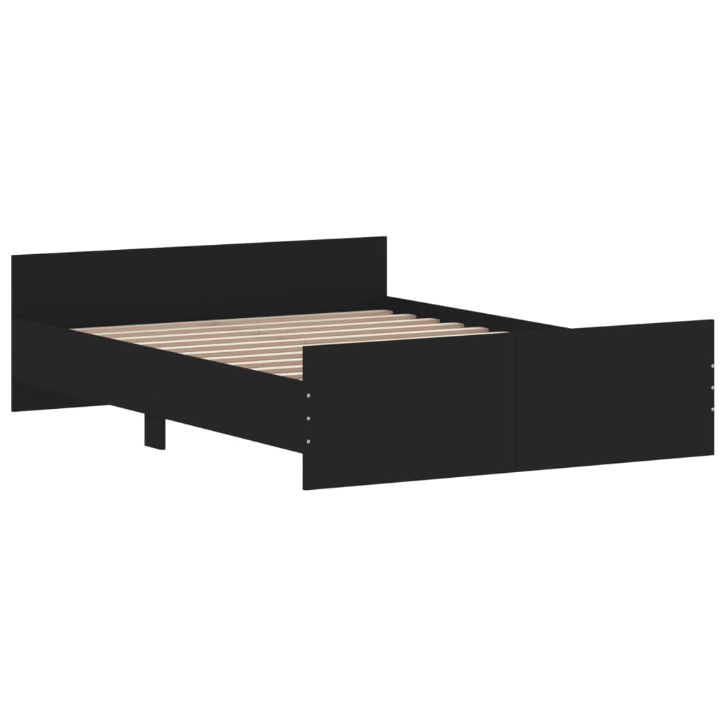 vidaXL Bed Frame without Mattress Black 135x190 cm Double