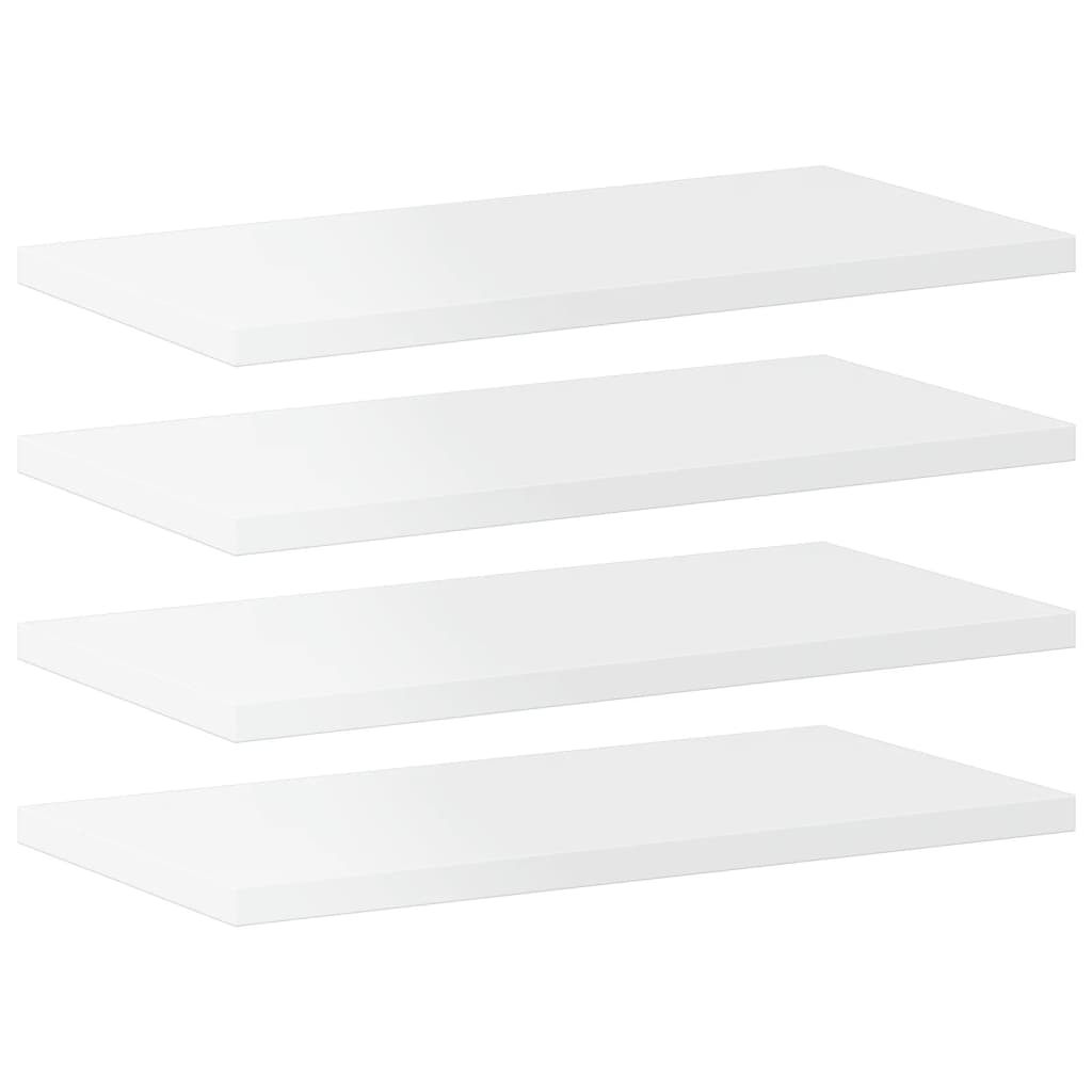 vidaXL Bookshelf Boards 4 pcs High Gloss White 40x20x1.5 cm Engineered Wood