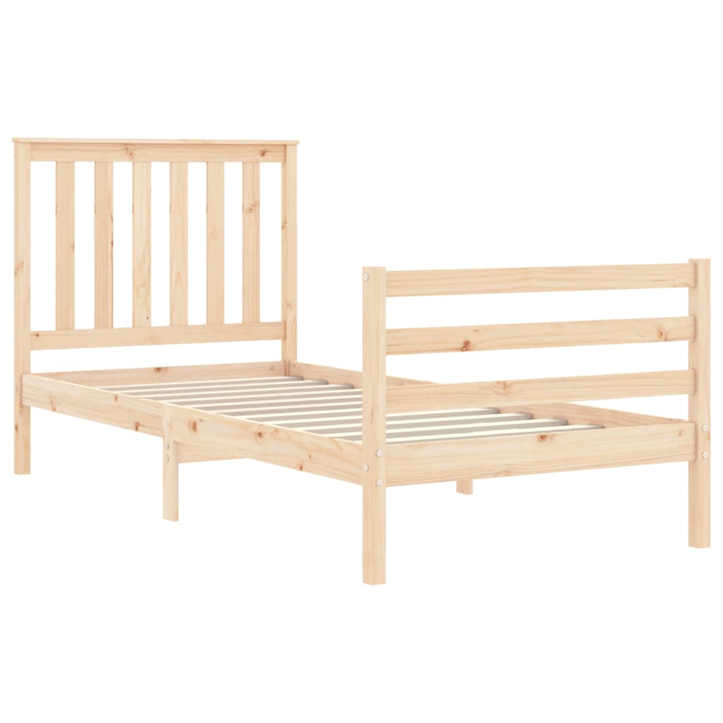 vidaXL Bed Frame without Mattress Single Solid Wood