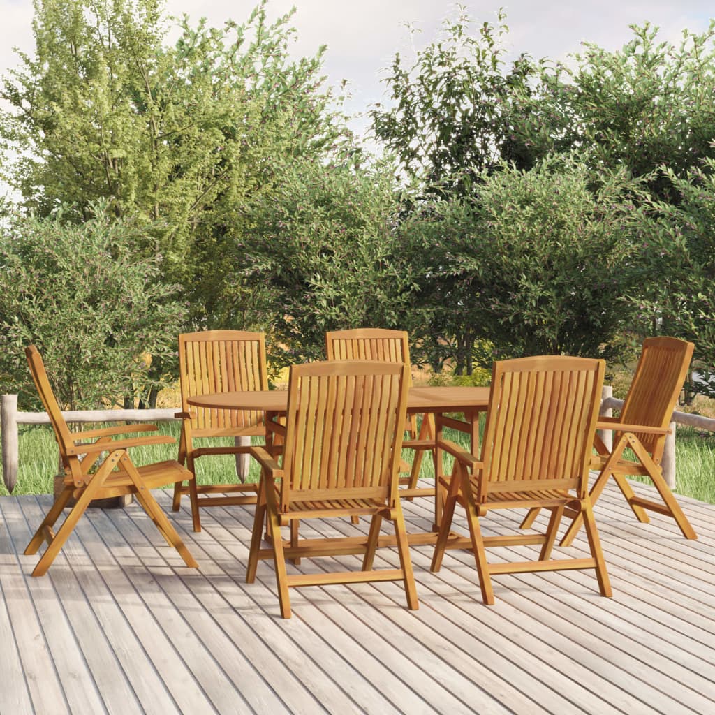 vidaXL 7 Piece Garden Dining Set Solid Wood Teak