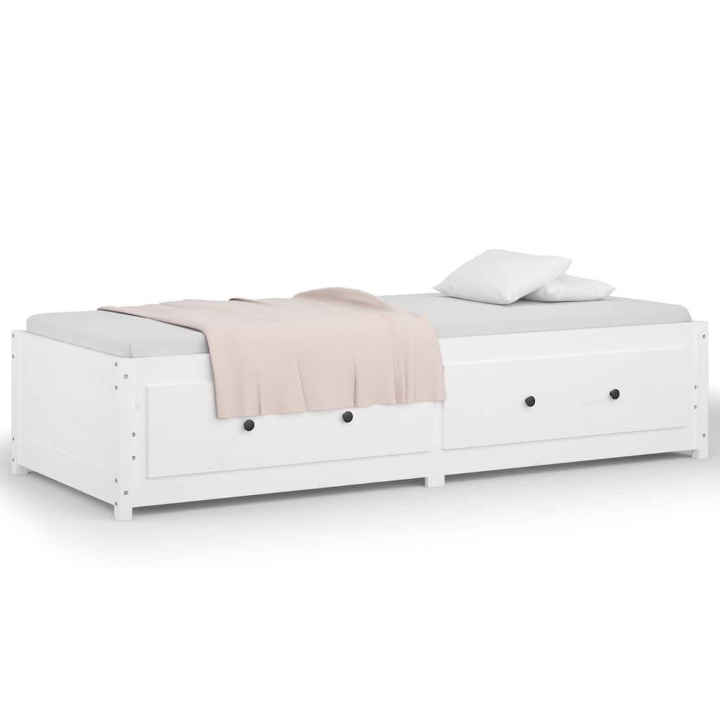 vidaXL Day Bed White 90x190 cm Single Solid Wood Pine