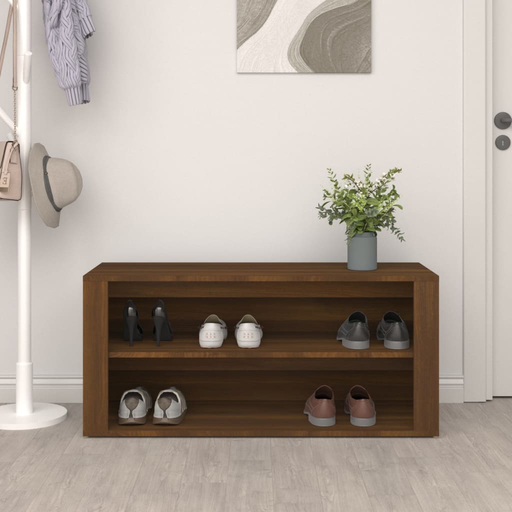 vidaXL Shoe Rack Brown Oak 100x35x45 cm Engineered Wood