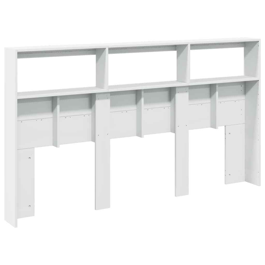 vidaXL Headboard Cabinet with LED White 180x17x102 cm