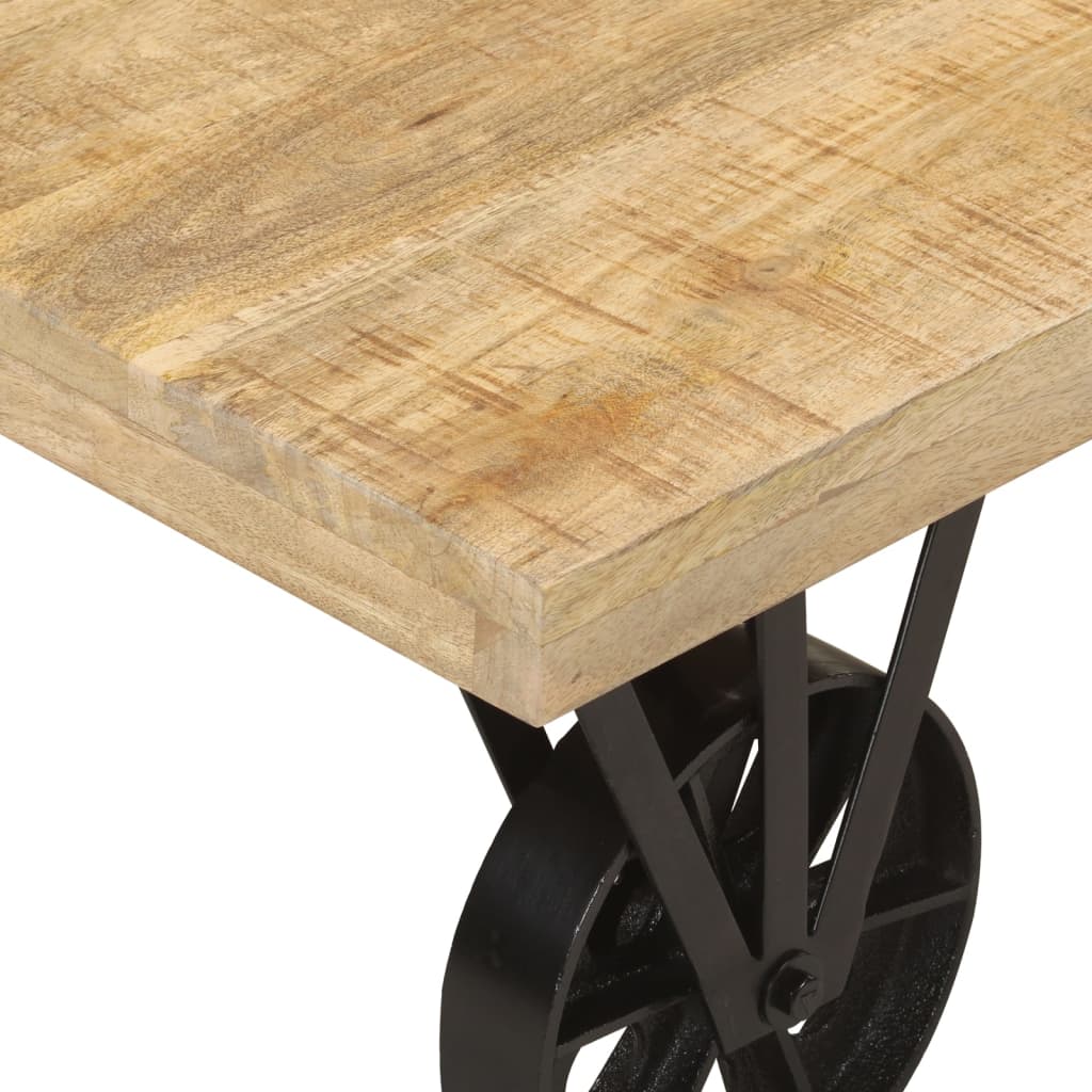 vidaXL Coffee Table with Wheels 110x55x29.5 cm Solid Wood Mango