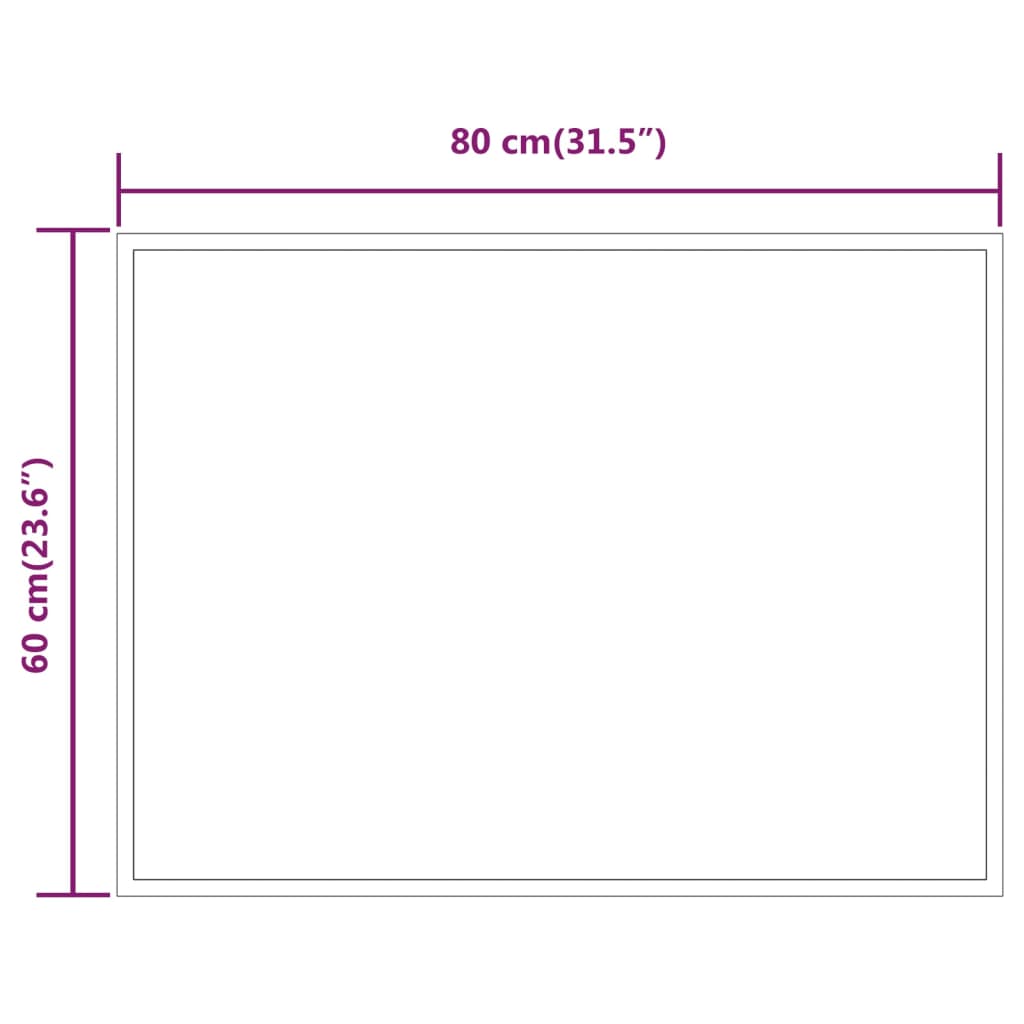 vidaXL LED Bathroom Mirror 60x80 cm