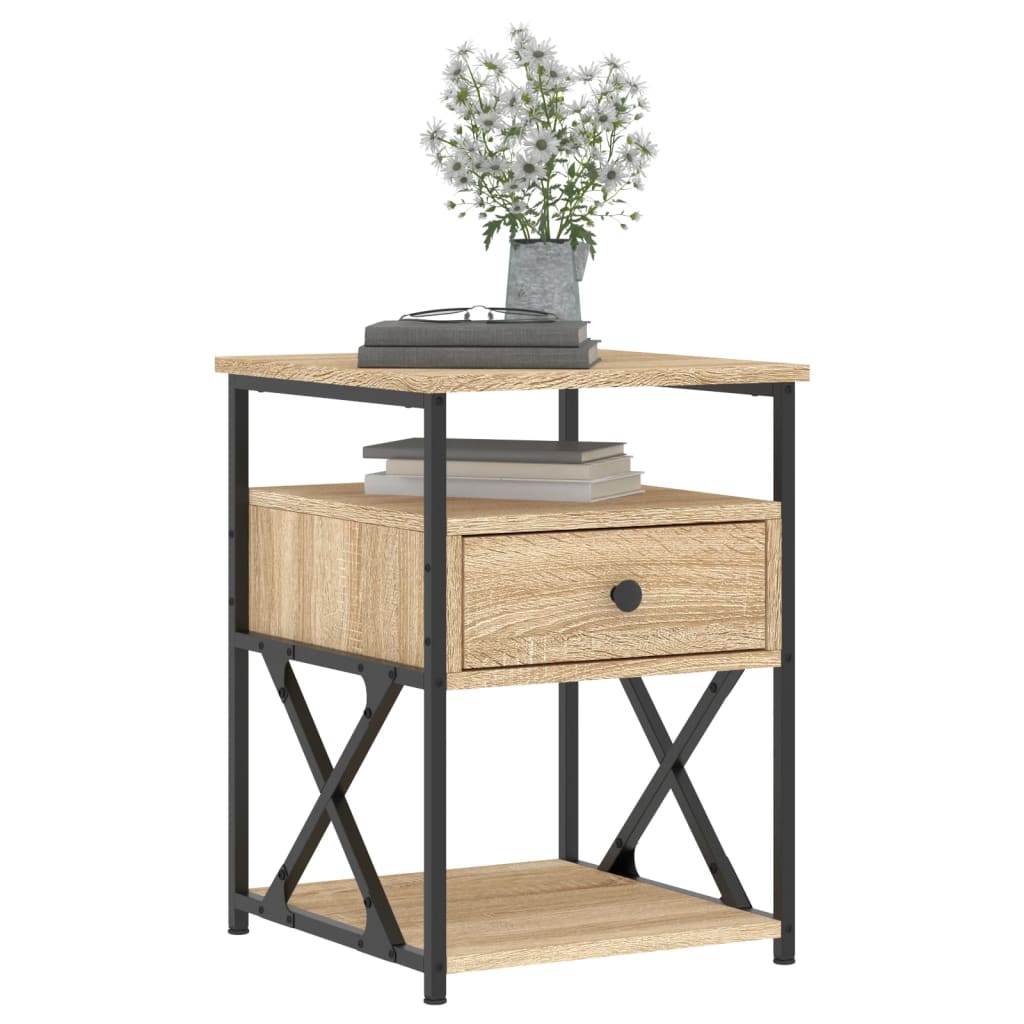 vidaXL Bedside Cabinets 2 pcs Sonoma Oak 40x42x55 cm Engineered Wood