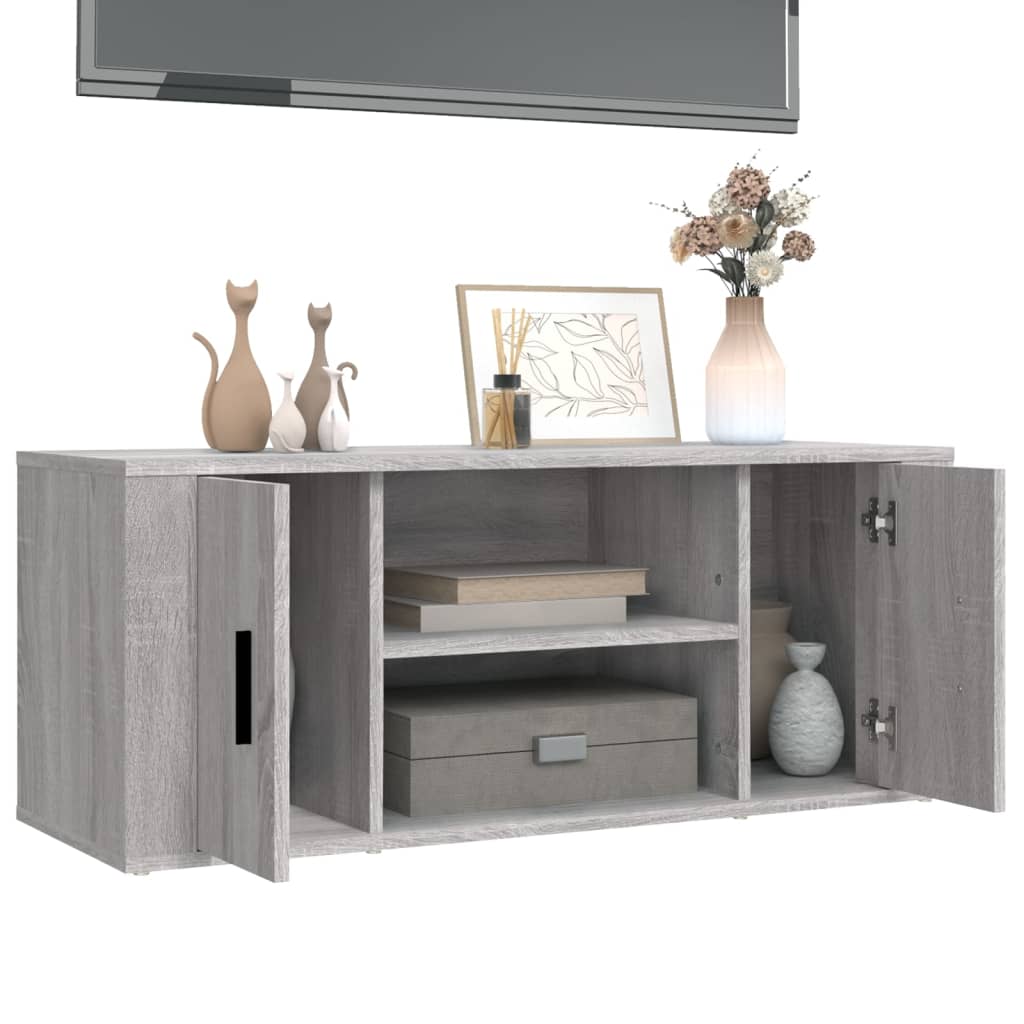 vidaXL TV Cabinet Grey Sonoma 100x35x40 cm Engineered Wood