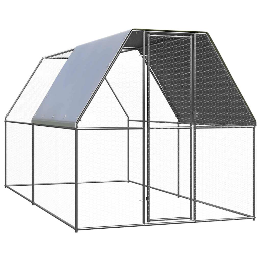 vidaXL Chicken Cage 2x4x2 m Galvanised Steel