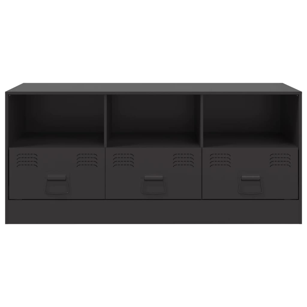 vidaXL TV Cabinet Black 99x39x44 cm Steel