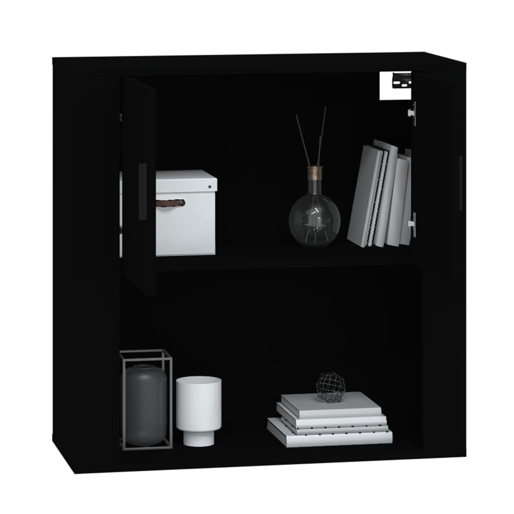 vidaXL Wall Cabinet Black 80x33x80 cm Engineered Wood