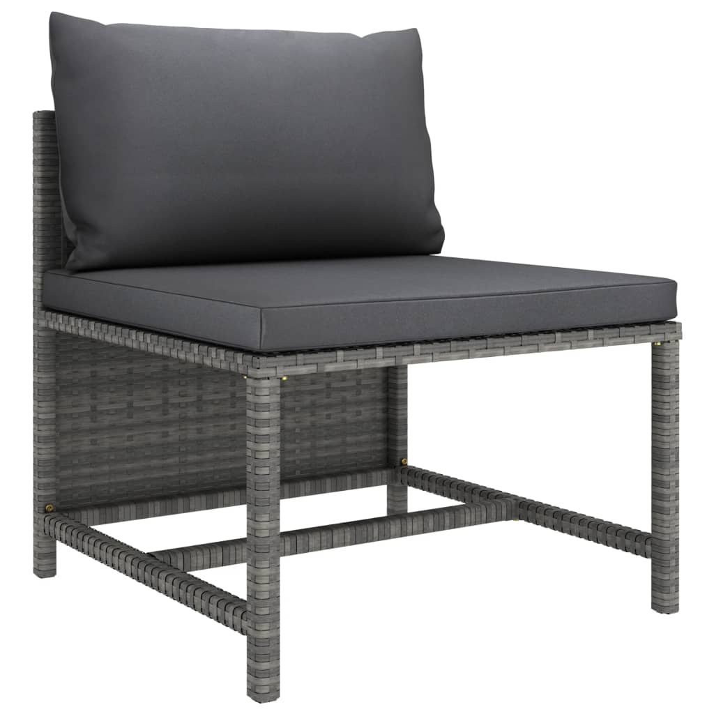 vidaXL 8 Piece Garden Lounge Set with Cushions Poly Rattan Grey