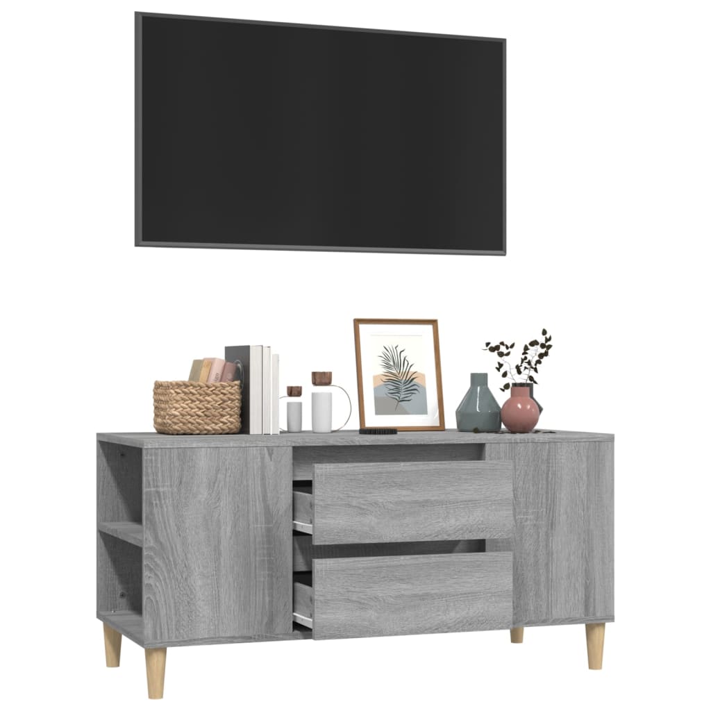 vidaXL TV Cabinet Grey Sonoma 102x44.5x50 cm Engineered Wood