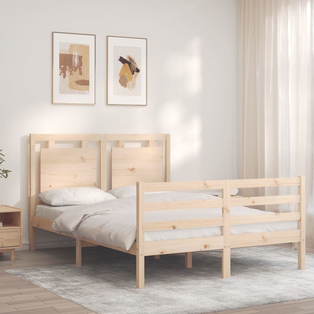 vidaXL Bed Frame without Mattress Double Solid Wood