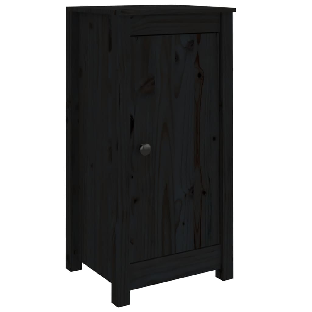 vidaXL Sideboard Black 39x35x80 cm Solid Wood Pine