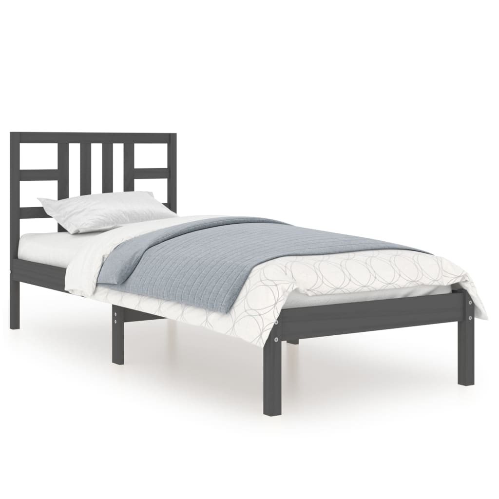 vidaXL Bed Frame without Mattress Black 90x190 cm Single Solid Wood