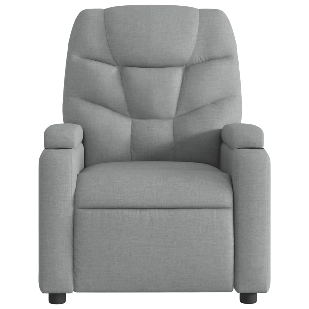 vidaXL Recliner Chair Light Grey Fabric