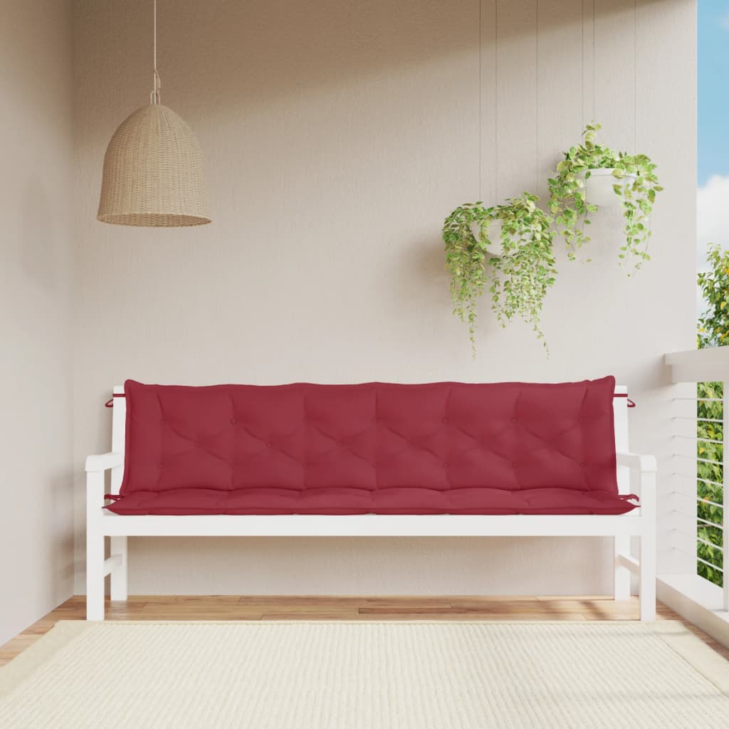 vidaXL Garden Bench Cushions 2pcs Wine Red 200x50x7cm Oxford Fabric