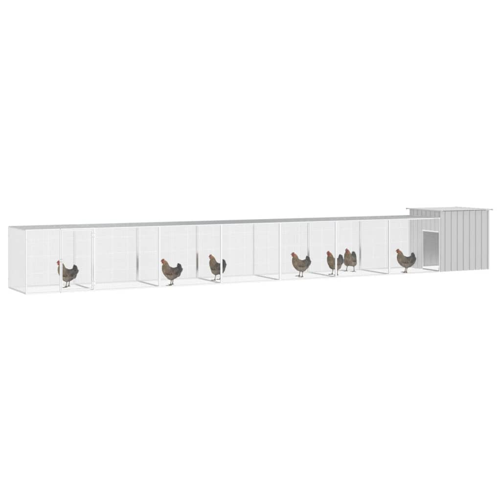 vidaXL Chicken Cage Grey 800x91x100 cm Galvanised Steel