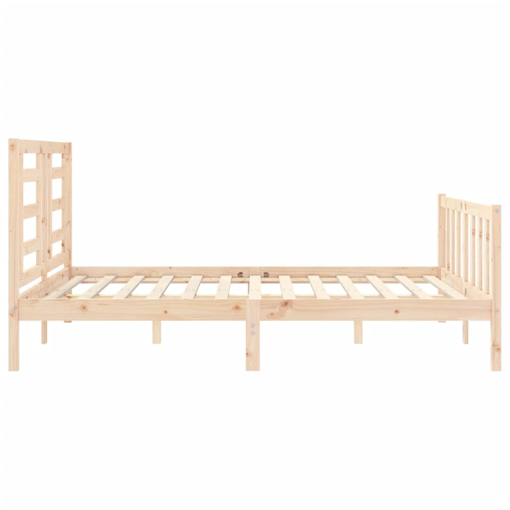 vidaXL Bed Frame without Mattress King Size Solid Wood Pine