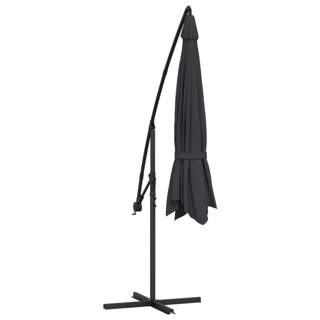 vidaXL Cantilever Garden Parasol with Aluminium Pole 350 cm Black