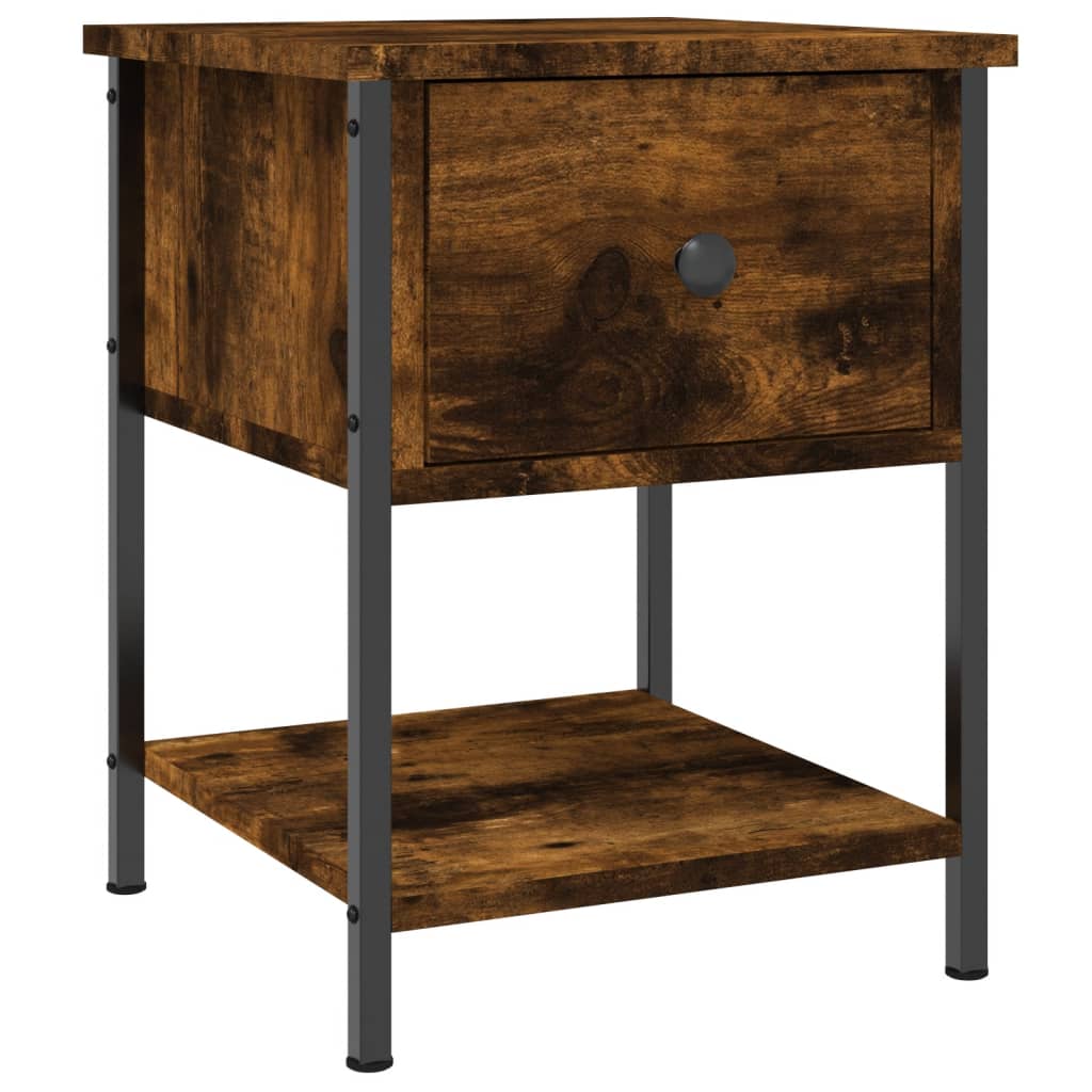 vidaXL Bedside Table Smoked Oak 34x35.5x45 cm Engineered Wood