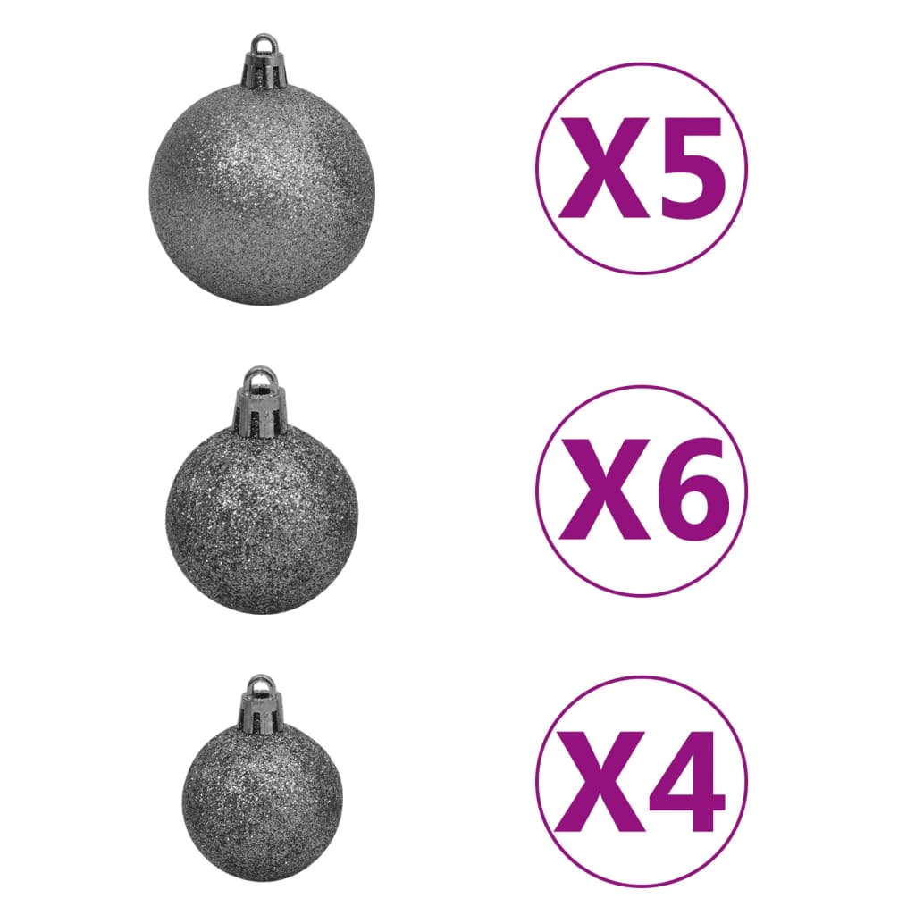 vidaXL Artificial Pre-lit Christmas Tree with Ball Set White 150 cm