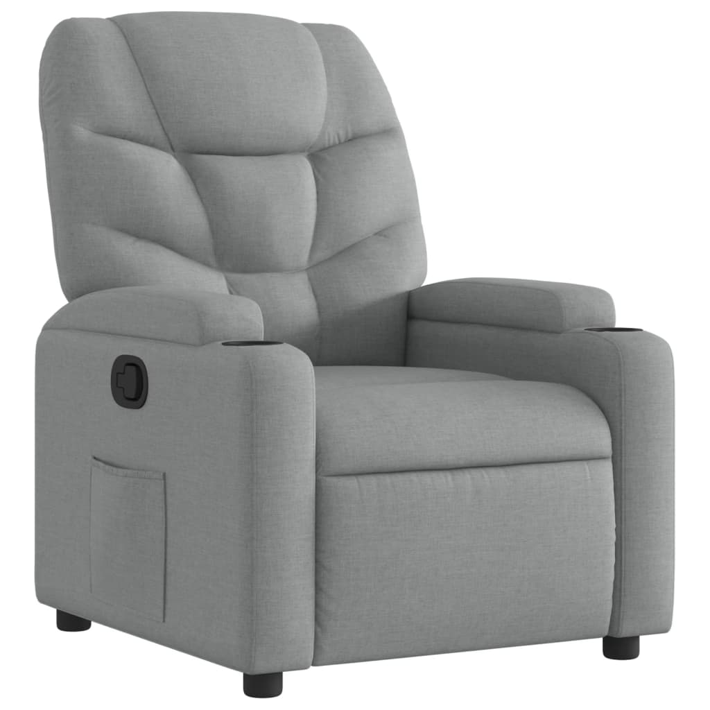 vidaXL Recliner Chair Light Grey Fabric