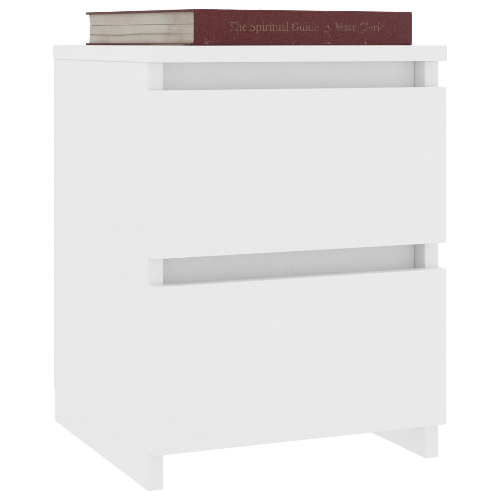 vidaXL Bedside Cabinet White 30x30x40 cm Engineered Wood