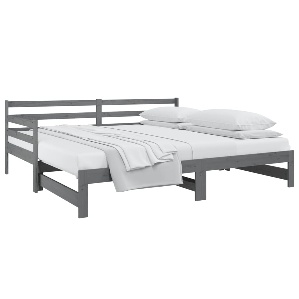 vidaXL Pull-out Day Bed without Mattress Grey 2x(90x190)cm