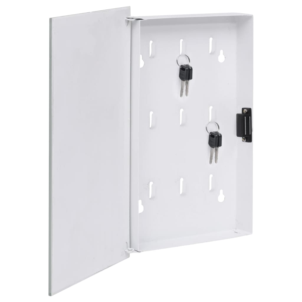 vidaXL Key Box with Magnetic Board White 30x20x4 cm