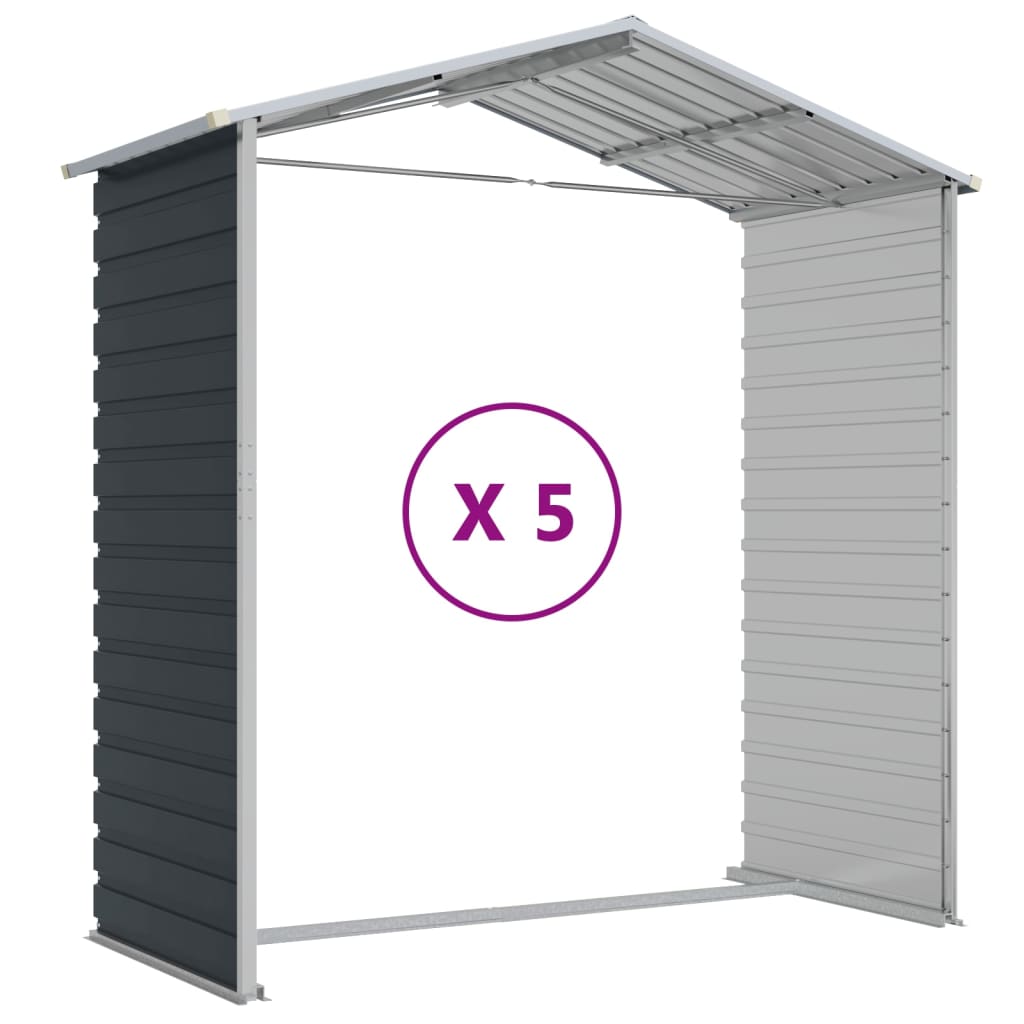 vidaXL Garden Shed Anthracite 191x470x198 cm Galvanised Steel