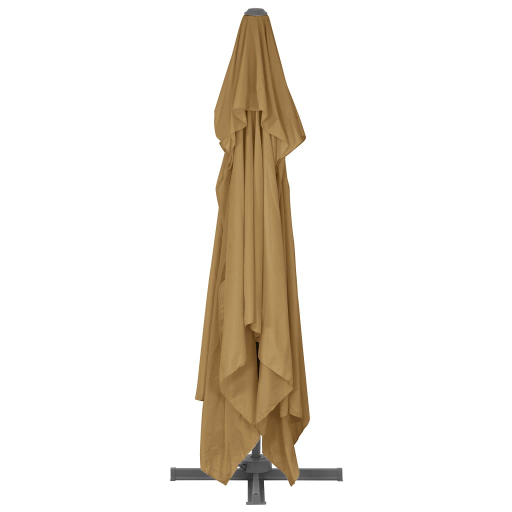 vidaXL Garden Parasol with Portable Base Taupe